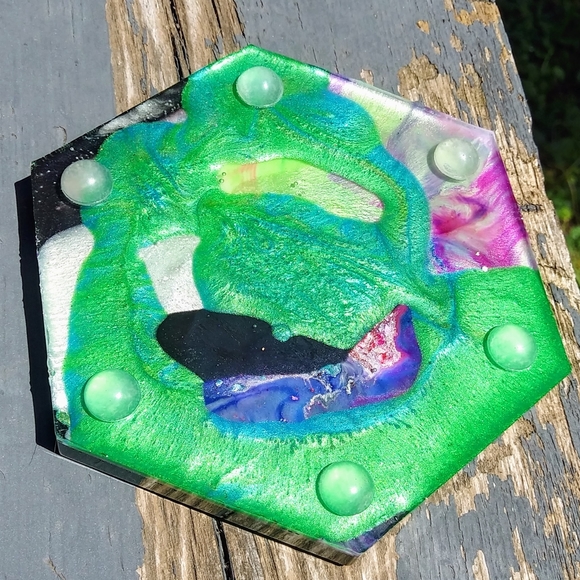 Hand Drawn Artisan Dog Coaster Epoxy Resin - Picture 6 of 11